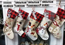 CHRISTMAS STOCKINGS Festive Reindeer 3 Snowmen Cardinals Personalized Christmas Stockings Christmas Plaid Buffalo Check Burlap Country Kids & Family Xmas 2022