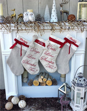 CHRISTMAS STOCKINGS Linen Christmas Stockings Dog Stocking Cat Rustic Chic Embroidered Personalized Holiday Modern Pet Paw Bone Fish Cuff Designer Names