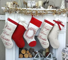 CHRISTMAS STOCKINGS Linen Christmas Stockings Dog Stocking Cat Rustic Chic Embroidered Personalized Holiday Modern Pet Paw Bone Fish Cuff Designer Names