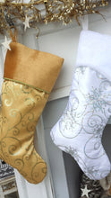 CHRISTMAS STOCKINGS Personalized Elegant Silver White Christmas Stockings - 20" Silver Glitter or Sequin and Satin Velvet Christmas Stocking Monogram Names