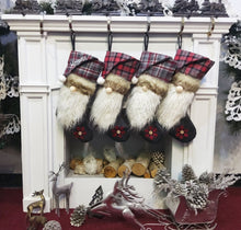 CHRISTMAS STOCKINGS Personalized Gnome Christmas Stockings 3D Kids Christmas Buffalo Check Christmas Gnomes Embroidered Names