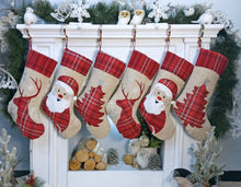 CHRISTMAS STOCKINGS Plaid Deer Santa Tree Personalized Christmas Stockings Christmas  Burlap Country Kids & Family Xmas 2022