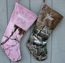 CHRISTMAS STOCKINGS Realtree Camo Christmas Stockings Pink or Brown - Personalized Embroidered