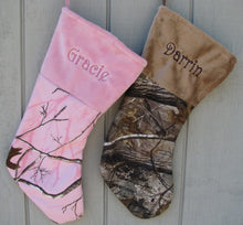 CHRISTMAS STOCKINGS Realtree Camo Christmas Stockings Pink or Brown - Personalized Embroidered