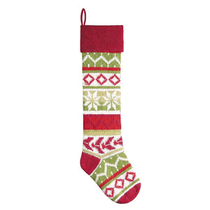 CHRISTMAS STOCKINGS Red Cuff Personalized Knitted Christmas Stockings Red Green White