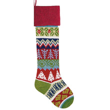CHRISTMAS STOCKINGS Red Cuff Trees Personalized Knitted Christmas Stockings Green White Red Intarsia Fair Isle Knit Christmas Decor Deer Snowflakes Extra Large