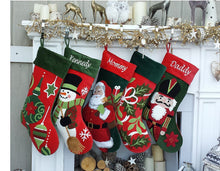 CHRISTMAS STOCKINGS Whimsical Nutcracker or Cute Snowman Tufted Velvet Children's Christmas Stockings Embroidered and Personalized with Names Family Heirloom