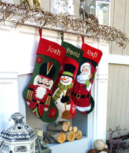 CHRISTMAS STOCKINGS Whimsical Nutcracker or Cute Snowman Tufted Velvet Children's Christmas Stockings Embroidered and Personalized with Names Family Heirloom
