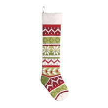 CHRISTMAS STOCKINGS WhiteCuff-Snowflakes Personalized Knitted Christmas Stockings Green White Red Intarsia Fair Isle Knit Christmas Decor Deer Snowflakes Extra Large