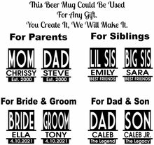 WEDDINGS Couples Customized 25th Wedding Anniversary for Her Him Beer Mug Set of 2 Fathers Day Best Friend Birthday Gift Unbiological Sister Glasses