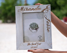 COUPLES GIFTS Barn Wood Personalized 5x7 Picture Frame Engagement Wedding Anniversary Him Her Gift Idea Present Couple Minimalist Coastal Whitewash