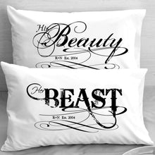 COUPLES GIFTS Beauty and the Beast Pillowcases Boyfriend Girlfriend Couple Anniversary Pillowcases for Him for Her
