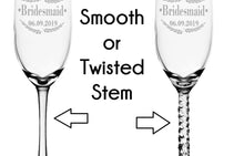 COUPLES GIFTS Buck and Doe Personalized Wedding Engagement Champagne Glass Gift, Set of 2 Custom Engraved Bride Groom Champagne Flutes, Toasting Glasses
