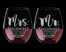 COUPLES GIFTS Classy Husband Wife Mr Mrs Anniversary Stemless Wine Glasses Set of 2 Custom Birthday Etched Couples Gift Wine Lover Personalized Wedding