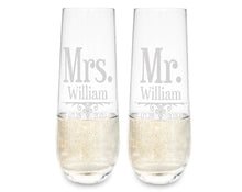 COUPLES GIFTS Future Mr. Mrs. Wine Flutes Set of 2 Stemless Vows Engagement Proposal Mom Dad Grandma Anniversary Newly Married Couples Gifts Bridal Decor