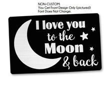 COUPLES GIFTS I Love You Personal Black Wallet Card for Men Husband Women Laser Engraved Metal Wallet Insert Message Card Groom Gift for Anniversary