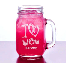 COUPLES GIFTS I Love You Valentines Day Gift Idea Engraved Mason Mug 16oz  2020 Personalized Drinking Glass Couple Boyfriend Girlfriend Glass Jar