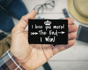 COUPLES GIFTS I Win! Funny Couple Gift for Husband Wife Newly Married Bride Groom Wedding Vows for Wedding Day Engraved Wallet Insert Card Keepsake Gifts