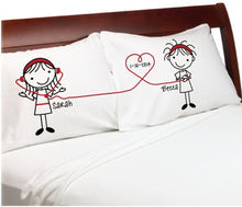 COUPLES GIFTS Listen to My Heart Girlfriends Lesbian Couple Pillowcases Personalized Gay  Stick People Lovers Anniversary Valentines Gift Love Heart