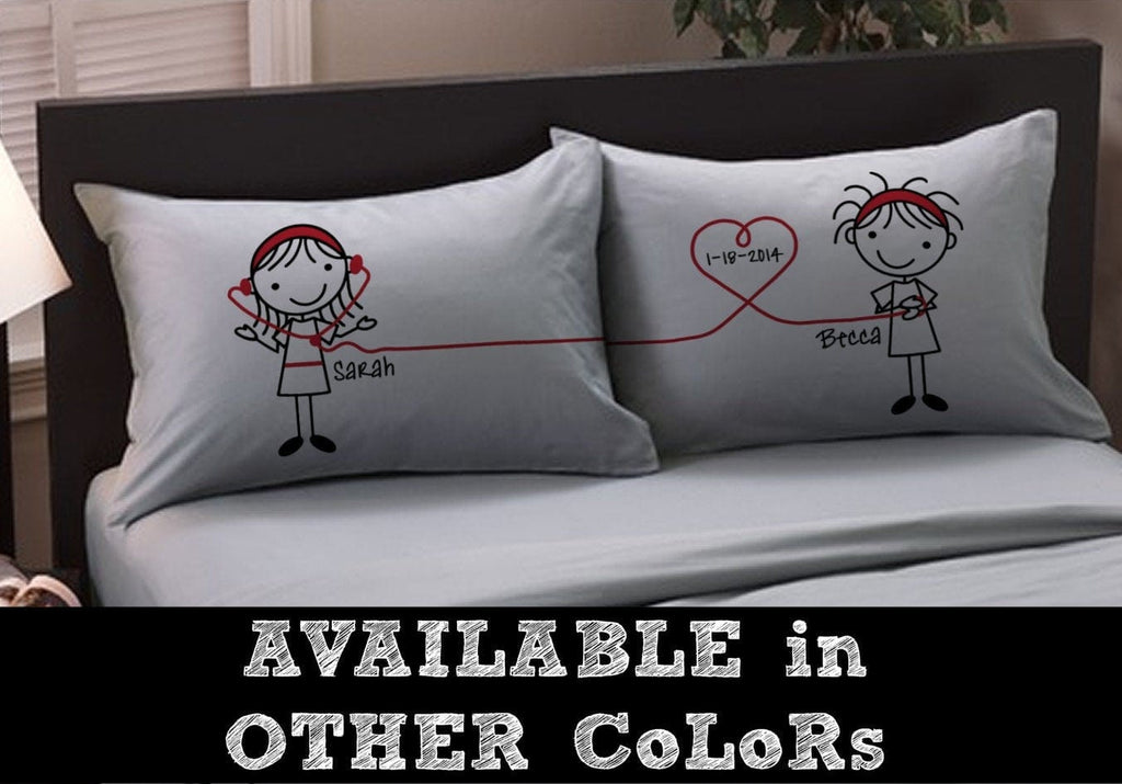 Stick figure pillow cases top