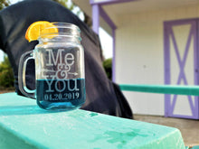 COUPLES GIFTS Me & You Personalized Set of 2 Wedding Anniversary Valentines Day Mason Jar Mug Custom His Her Couples Gift Engagement Bridal Shower Favor