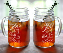 COUPLES GIFTS MRS and MRS Personalized Lesbian Wedding Mason Jar  Set of 2 Engraved Her Anniversary Gift Favor Idea Girlfriend Toasting Glass Civil Union