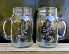 COUPLES GIFTS Valentine's Day Boyfriend Girlfriend Personalized Mason Jars Set of 2 Engraved Gift Idea Couples for him her personalized BF GF Design