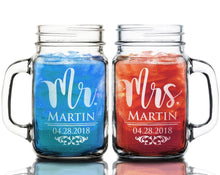 COUPLES GIFTS Wedding Decorations Mr Mrs Mason Set of 2 Rustic Wedding Favors for Bride Groom Future Wife Husband Gifts Soon to Be Mr. Mrs. Couples Gift