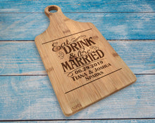 Custom Cutting Boards Eat Drink Be Married Custom Couples Cutting Board Bride Groom Wedding Favor Kitchen Decoration Engraved Anniversary Wife Birthday Home Decor