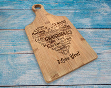 Custom Cutting Boards Grandma Personalized Engraved Bamboo Paddle Cutting Board Nanna Granny Nana Grandparent Gift Birthday Best Ever Anniversary from Grandkids