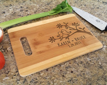 Custom Cutting Boards Love Birds In TREE Bamboo Cutting Board Christmas Decor Gift for Couples, Wedding, Newlyweds, Birthday, Anniversary, Holiday Party Gift