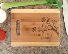 Custom Cutting Boards Love Birds In TREE Bamboo Cutting Board Christmas Decor Gift for Couples, Wedding, Newlyweds, Birthday, Anniversary, Holiday Party Gift