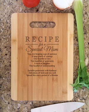 Custom Cutting Boards Mothers Gift Personalized Recipe for a Special Mom Custom Cutting Board Gift for Mom Mommy Birthday Mother's Day Christmas Gift from kids