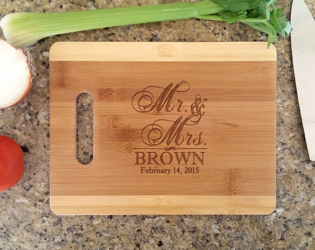 Engraved Bamboo Cutting Board with Lefthand Corner Design – The