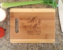 Custom Cutting Boards Mr Mrs Couple Personalized Cutting Board Laser Engraved Bamboo Cutting Board For Wedding Gift Anniversary Gift Couples First Christmas gift