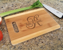 Custom Cutting Boards Personalized Initial with Name Wedding Design Custom Cutting Board Retro Christmas Decor Gift for Wedding, Anniversary, Newlyweds, Holidays