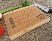 Custom Cutting Boards Personalized Romantic Couple Heart With Initials Cutting Board Laser Engraved Custom For Wedding Gift, First Christmas Retro Gift for Couple