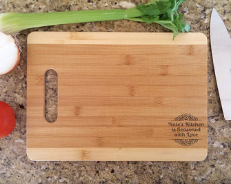 Custom Cutting Boards Personalized Seasoned With Love Bamboo Cutting Board Custom Cutting Board Engraved For Kitchen Christmas Decor Gift Housewarming Gift Idea