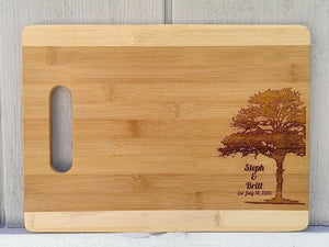 Custom Cutting Boards Personalized Tree Design Cutting Board Laser Engraved Bamboo Custom Wood Cutting Board For Wedding Gift Anniversary Gift Christmas Gift