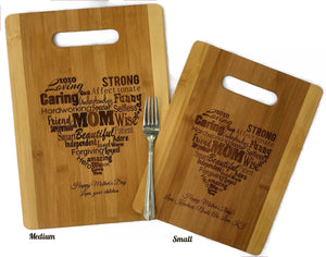 Custom Cutting Boards Personalized We Love You Mom Mothers Day Recipe Engraved Cutting Board Mothers Day Gifts from Kids Gift for Mommy Birthday Gifts Home is Mom