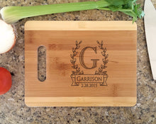 Custom Cutting Boards Retro Wreath Personalized With Name Date Design Custom Cutting Board Gift for Wedding, Anniversary, Bachelorette, Holiday Christmas Decor