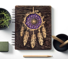 Custom Journals Dream Catcher Wooden Cut Journal Engraved Teen Notebook Back to School Womens Mens Sketchbook Wedding Bridal Shower Birthday Gift Wood