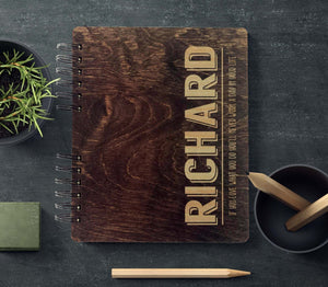 Custom Journals Personalized Wooden Notebook Journal Sketchbook Traveler Album Gift For Him Unique Birthday or Christmas Present