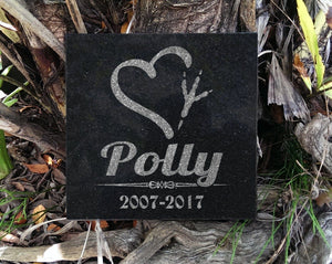 Custom Memorials Bird Print with Heart | Grave Marker