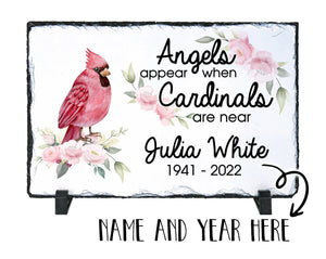 Custom Memorials Cardinal Personalized Memorial Picture Granite Stone Custom Garden Relative Mother Grandmother Plaque Grave Marker Family Monument