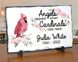 Custom Memorials Cardinal Personalized Memorial Picture Granite Stone Custom Garden Relative Mother Grandmother Plaque Grave Marker Family Monument