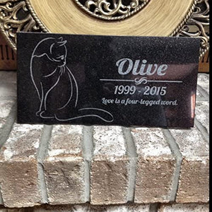 Custom Memorials Cat Outline | Memorial Stone Personalized
