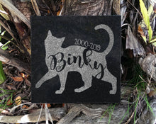 Custom Memorials Cursive Text & Cat Silhouette | Memorial Stone