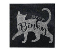 Custom Memorials Cursive Text & Cat Silhouette | Memorial Stone