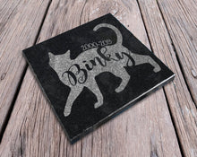 Custom Memorials Cursive Text & Cat Silhouette | Memorial Stone